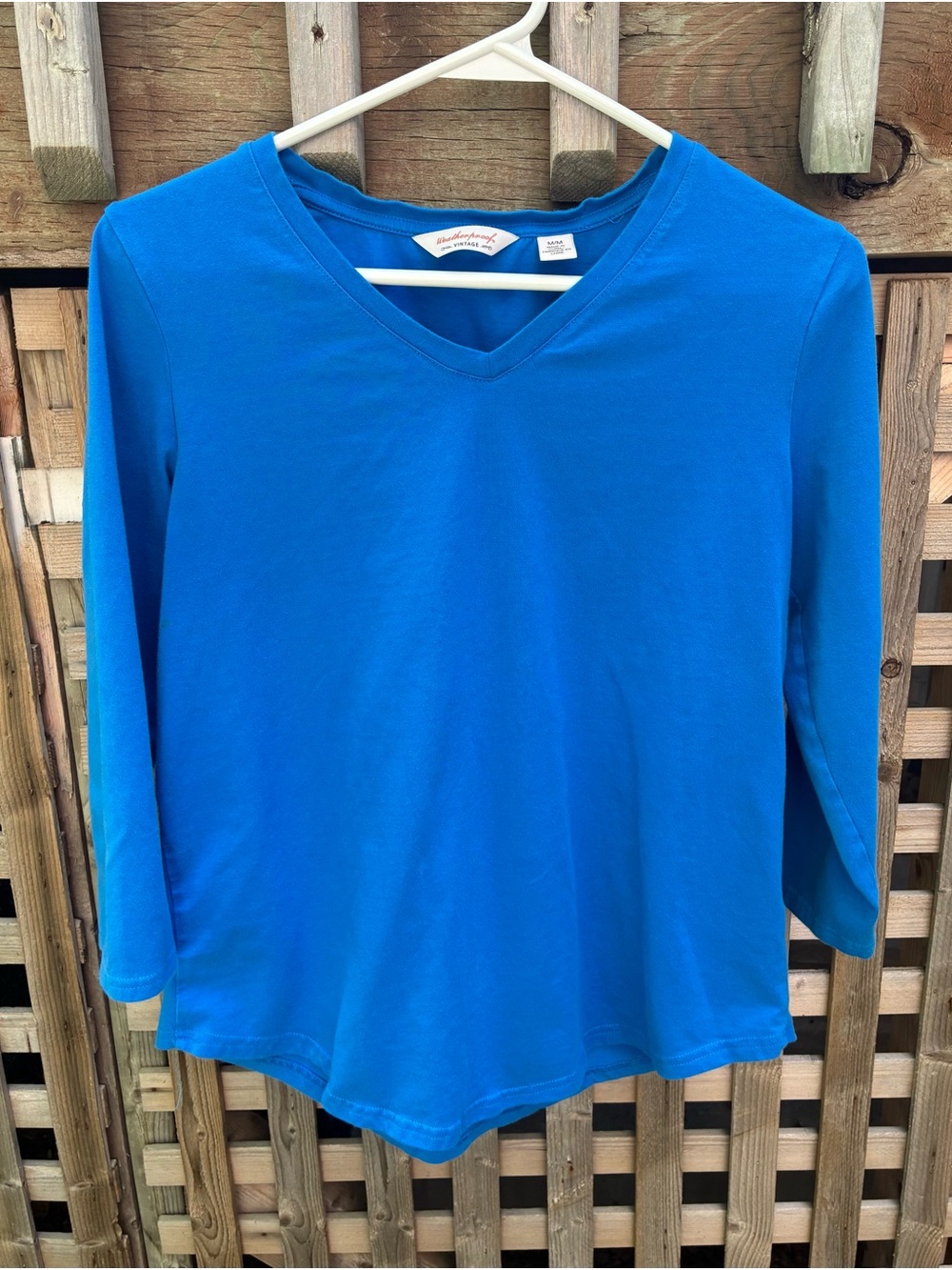 Weatherproof Vintage Bright Blue V-Neck Long Sleeve Top